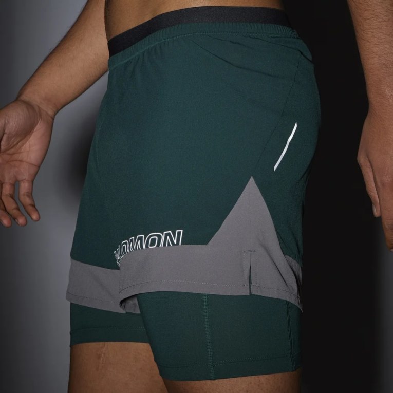 Green Salomon Cross 2in1 Men's Shorts | IE NX2094